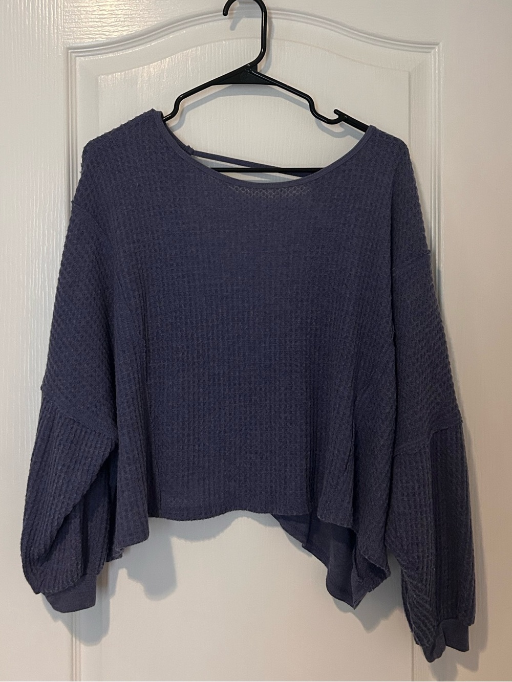 We The Free Relaxed Open Back Waffle-Knit Pullover